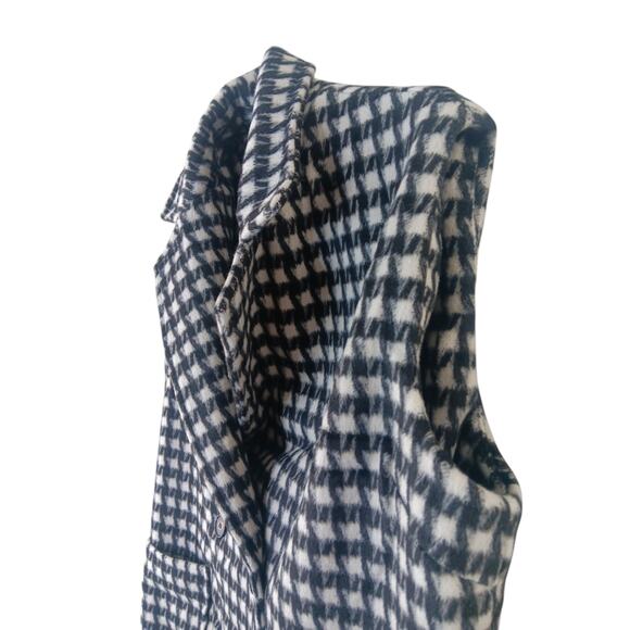 New POL Houndstooth Oversized Soft Fleece Longline Coat SZ S - Picture 6 of 12